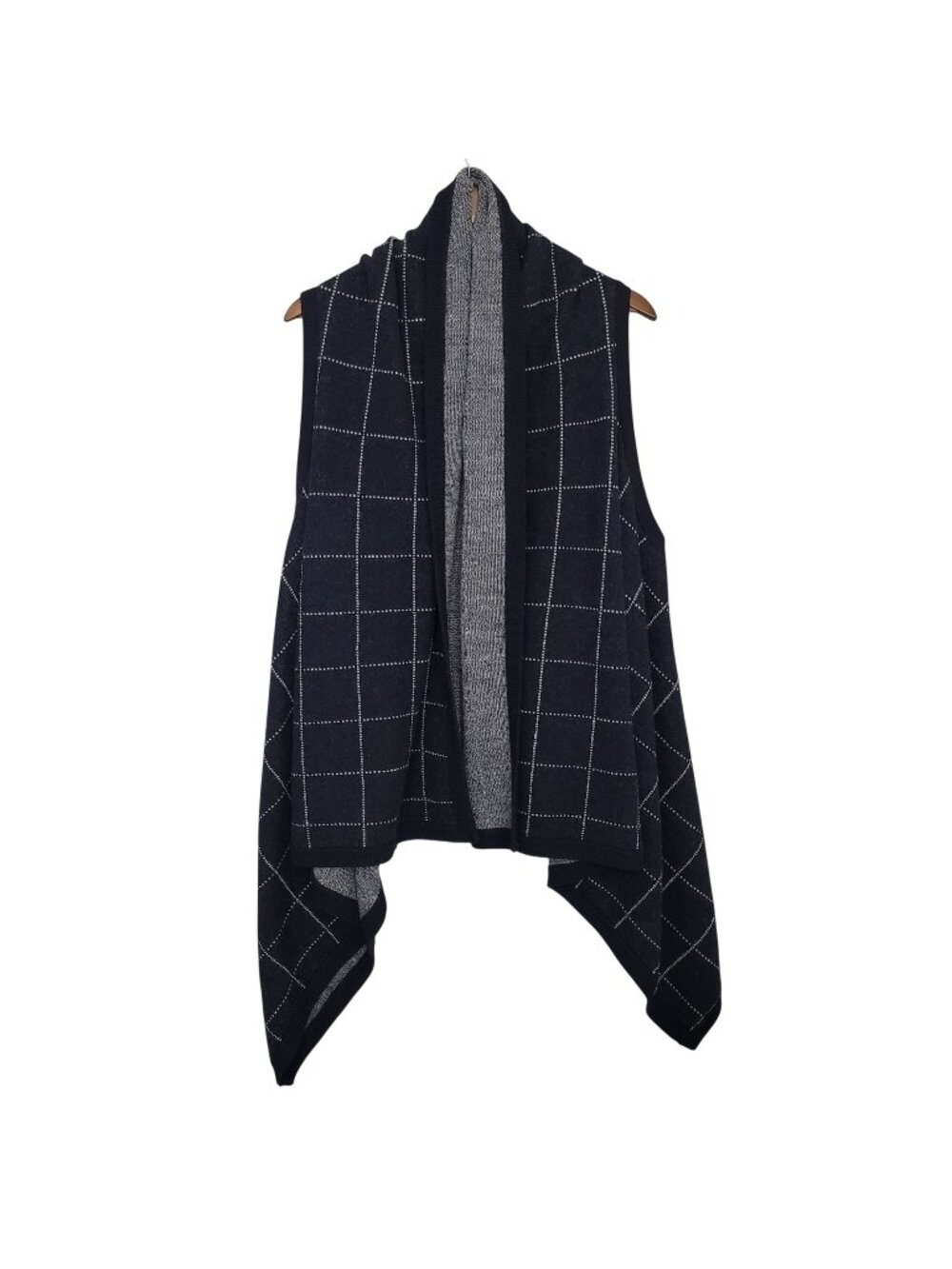 Madewell Merino Wool Draped Cardigan Sweater Vest One Size Navy Asymmetrical